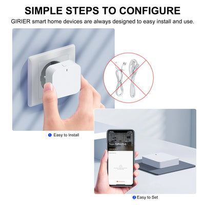 GIRIER Tuya ZigBee Gateway Hub Plug-in Type ZigBee/Bluetooth Multi-mode Gateway Bridge for Smart Home Automation Work with Alexa