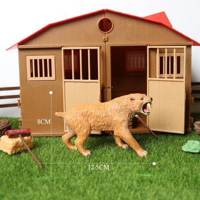 Realistic Jungle Animals Lions,Cheetah,panther,Toothed Tiger Model Figure Playset Educational Collections Toy Figurine for Kids