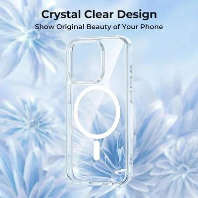 Crystal Clear Magnetic Case for iPhone 16 15 14 Plus 13 11 12 Pro Max Case Compatible With Magsafe Wireless Charging Case Cover