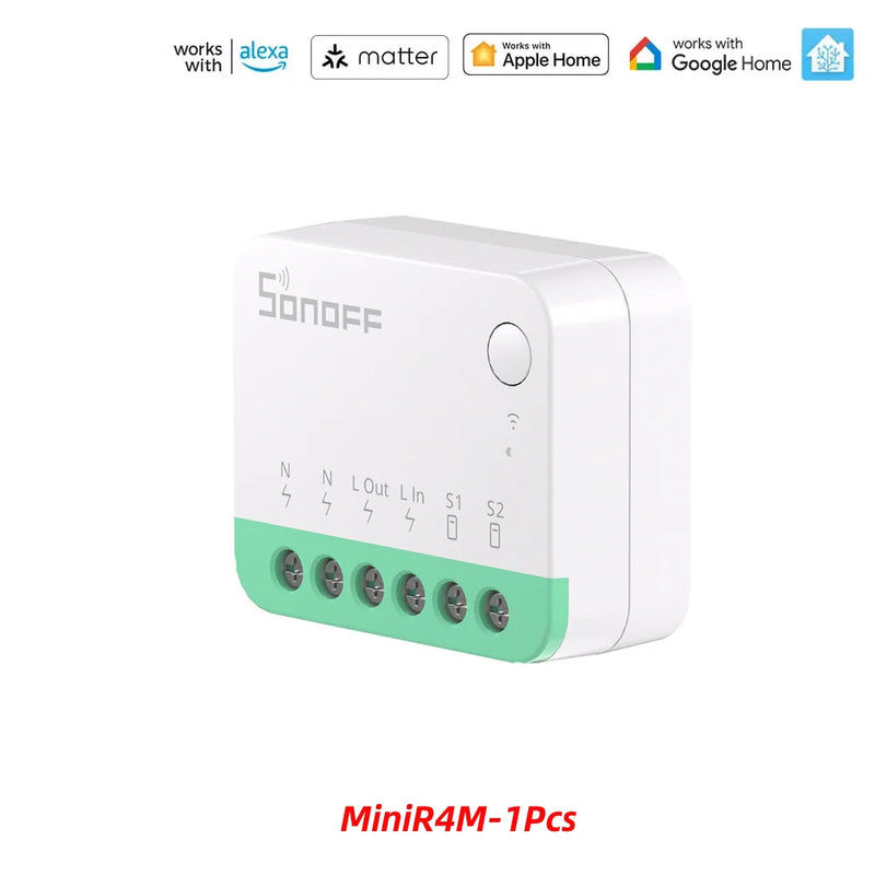 Sonoff Mini R4 Matter WiFi Smart Home Light Switch Sonoff Mini R4 Extreme Matter Relay Work with Alexa Google Home Homekit