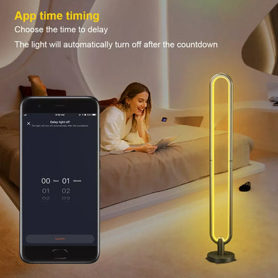 HIMOJO Tuya Nordic Minimalist Smart RGB Atmosphere Colorful Floor Lamp With Remote Control