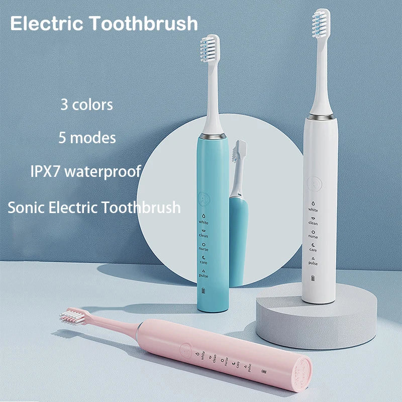 Sonic Electric Toothbrush Oral Care Whitening Clean Tooth Brush Rechargeable Automatic Powerful Timer Smart Toothbrush For Adult