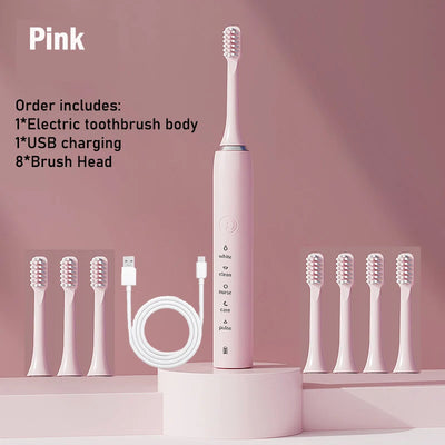 Sonic Electric Toothbrush Oral Care Whitening Clean Tooth Brush Rechargeable Automatic Powerful Timer Smart Toothbrush For Adult