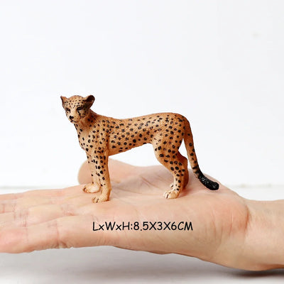 Realistic Jungle Animals Lions,Cheetah,panther,Toothed Tiger Model Figure Playset Educational Collections Toy Figurine for Kids