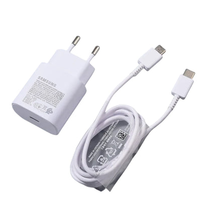Original Samsung 25w Charger Type C Super Fast Charge Adapter For Galaxy A12 A13 A14 A23 F12 F14 A90 S10 5G Note 10+ Cable