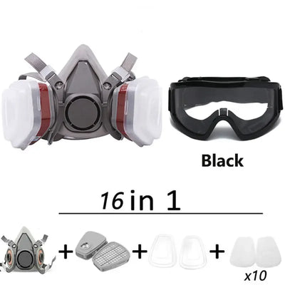 6200 Respirator Half Full Face Dust Gas Mask For Industrial Paint Spray Chemical Organic Vapor With Goggles Filters Protection