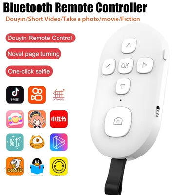 Bluetooth 5.0 Remote Controller Button for Mobile Phone Selfie Shutter Release Tik Tok e-book Page Turning Wireless Controller