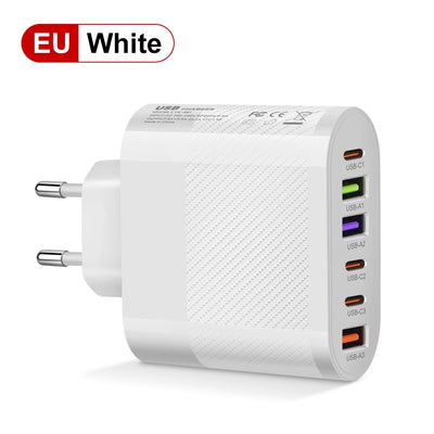 USB C Charger Fast Charging Total 65W Type C PD QC3.0 Phone Adapter For iPhone Xiaomi Huawei Samsung ipad Realme oneplus Tablet