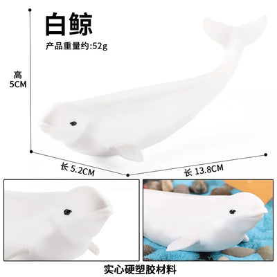 Simulation Marine Animal World Model Polar Bear Reindeer Beluga Whale Walrus Curilensis Children Cognitive Plastic Toys figurine