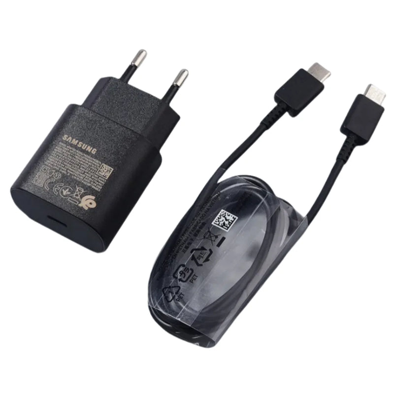 Original Samsung 25w Charger Type C Super Fast Charge Adapter For Galaxy A12 A13 A14 A23 F12 F14 A90 S10 5G Note 10+ Cable