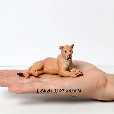 Realistic Jungle Animals Lions,Cheetah,panther,Toothed Tiger Model Figure Playset Educational Collections Toy Figurine for Kids