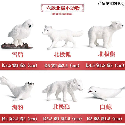 Simulation Marine Animal World Model Polar Bear Reindeer Beluga Whale Walrus Curilensis Children Cognitive Plastic Toys figurine