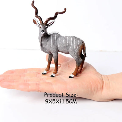 Realistic African Jungle Animals Figure Toy Antelopes,Greater Kudu,Elk,Kudu,Eland,Gazelle Model Figurines Educational Toys Gifts