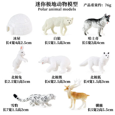 Simulation Marine Animal World Model Polar Bear Reindeer Beluga Whale Walrus Curilensis Children Cognitive Plastic Toys figurine