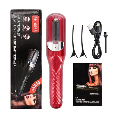 Rechargeable Cordless Split Hair Trimmer Hair Split Ends Trimmer Remover Damaged Hair Repair Hair Care Treatment Portable Home