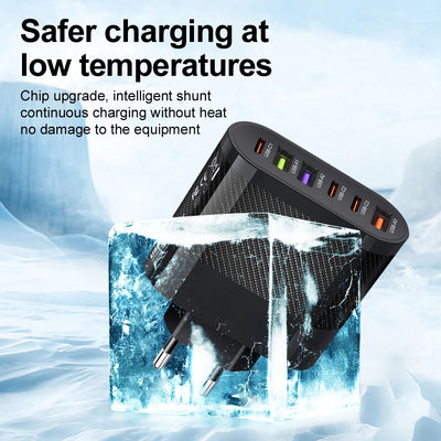 USB C Charger Fast Charging Total 65W Type C PD QC3.0 Phone Adapter For iPhone Xiaomi Huawei Samsung ipad Realme oneplus Tablet