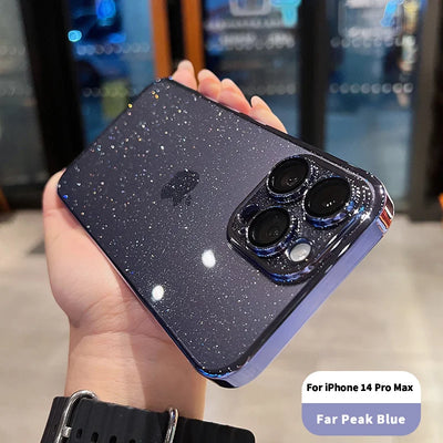 Luxury Electroplated Glitter Phone Case For IPhone 11 15 12 13 14 Pro Max Protective Shell Clear Transparent Shockproof Cover