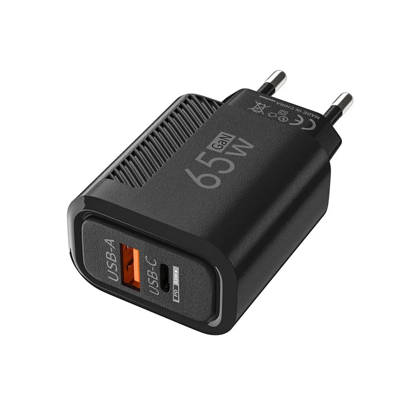Total 65W GaN Charger USB C Fast Charging Type C PD Quick Charger Wall Adapter For iPhone 15 Pro Xiaomi 14 Samsung Oneplus POCO