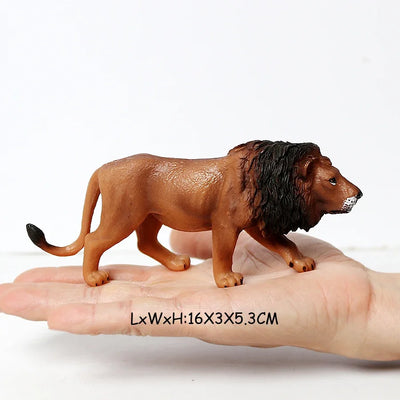 Realistic Jungle Animals Lions,Cheetah,panther,Toothed Tiger Model Figure Playset Educational Collections Toy Figurine for Kids