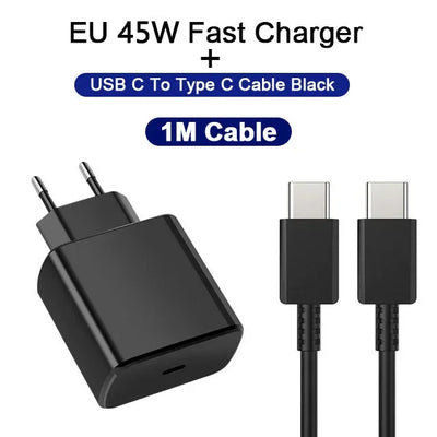 PD 45W Super Fast Charger USB C Charger Quick Charge 3.0 For Iphone 15 14 Xiaomi 13 12 POCO 3.28 ft Type C Cable Phone Charger