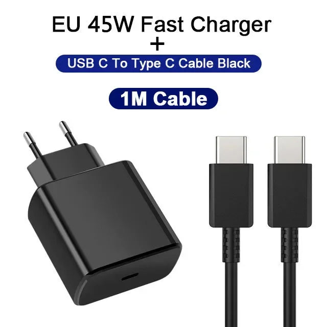 PD 45W Super Fast Charger USB C Charger Quick Charge 3.0 For Iphone 15 14 Xiaomi 13 12 POCO 3.28 ft Type C Cable Phone Charger