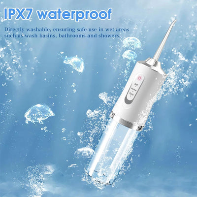 Portable Cordless Teeth cleaning machine Travel Oral Irrigator USB Rechargeable 3 Modes 4 Jet Tips IPX7 Mouth Washing Machine