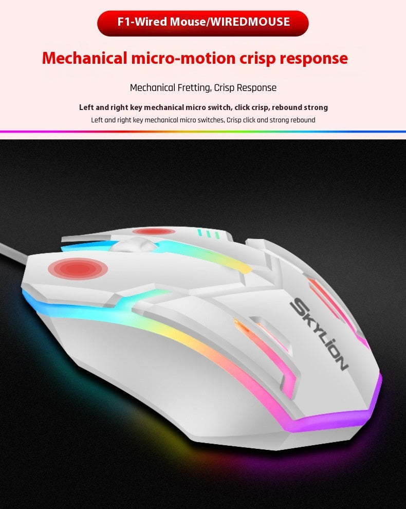 Wired Luminous Mouse Office Home Games USB Desktop Computers And Laptop Universal PlayerUnknown&
