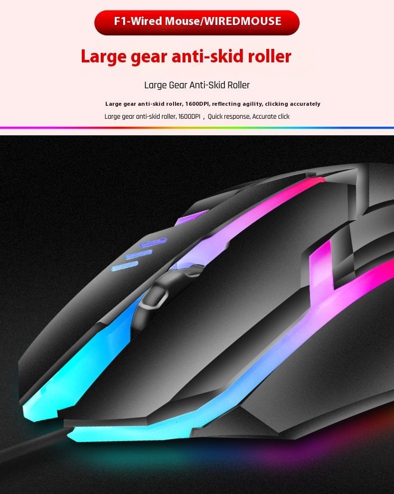 Wired Luminous Mouse Office Home Games USB Desktop Computers And Laptop Universal PlayerUnknown&