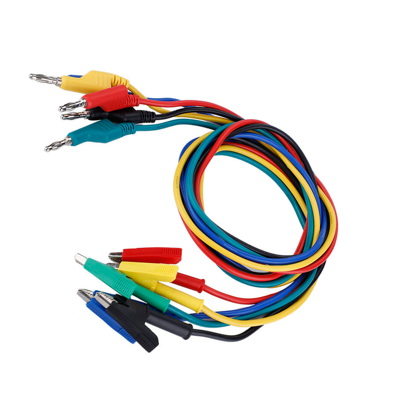 5pcs P1037 High Voltage 1M 4mm Banana Plug to Crocodile Clip Cable Test Leads For Multimeter